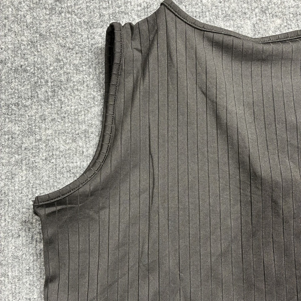 Anyshow Black Ribbed Sleeveless Ruffle Hem Mini Dress Size Small Boho LBD - Picture 13 of 16